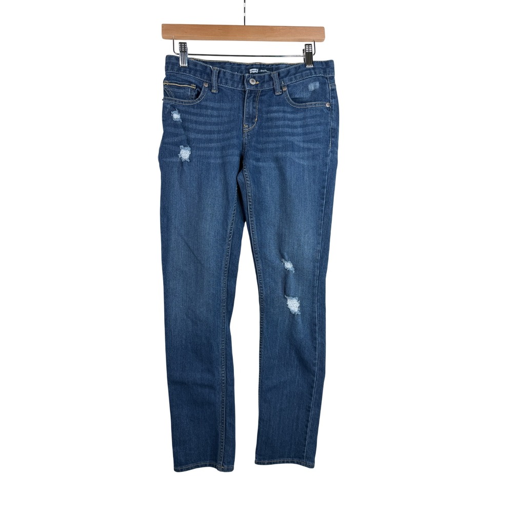 Levi's Women's Boyfriend Distressed Jeans size 14 Regular Blue Denim